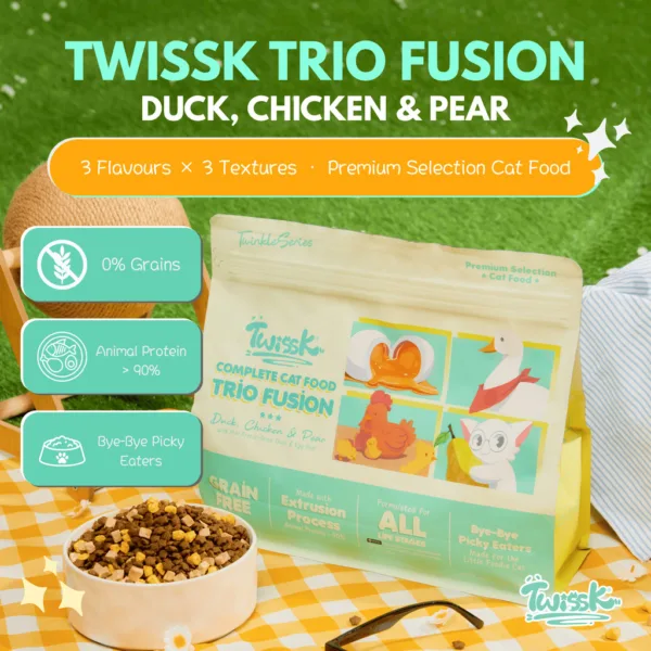 Twissk Twinkle Trio Fusion Cat Food - Duck, Chicken & Pear - 1.5kg