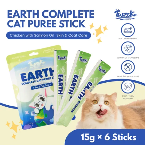 Twissk Solar Complete Cat Puree Stick - Earth ( Chicken with Salmon Oil) - 15g *6