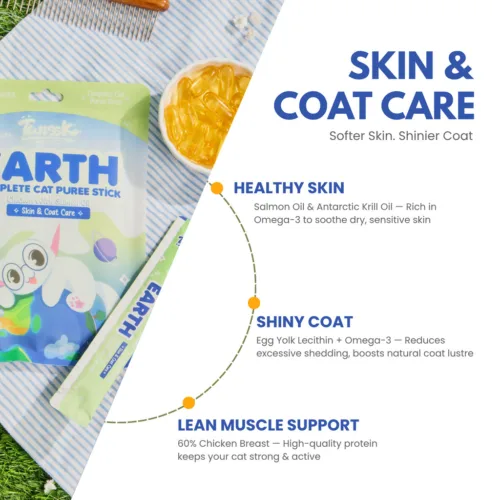 Twissk Solar Complete Cat Puree Stick - Earth ( Chicken with Salmon Oil) - 15g *6