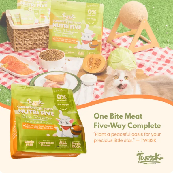 Twissk NutriFive Core Protection Cat Food - Baked Pumpkin Duck - 1.8kg