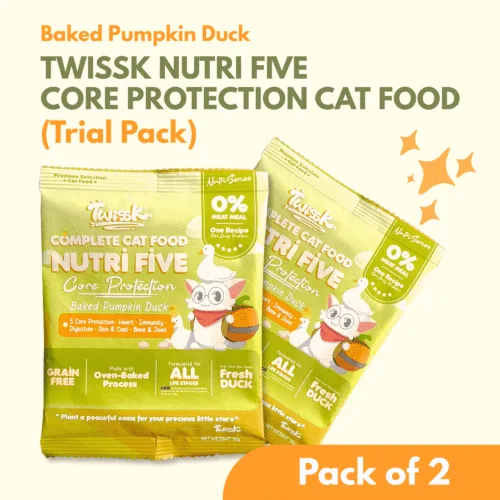 Twissk NutriFive Core Protection Cat Food - Baked Pumpkin Duck (Trial Pack) Pack of 2